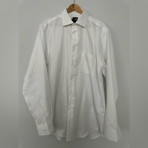 White men’s dress shirt. Size 17 tall (36/37)